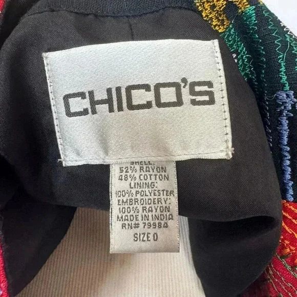 Vintage red and black  embroidered cotton vest - Picture 5 of 11